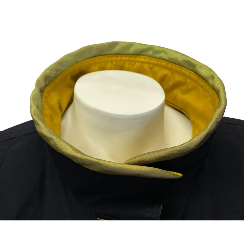 Vintage Misty Harbor Coat Jacket Womens Large L Black Yellow Lining Classic - Picture 3 of 11